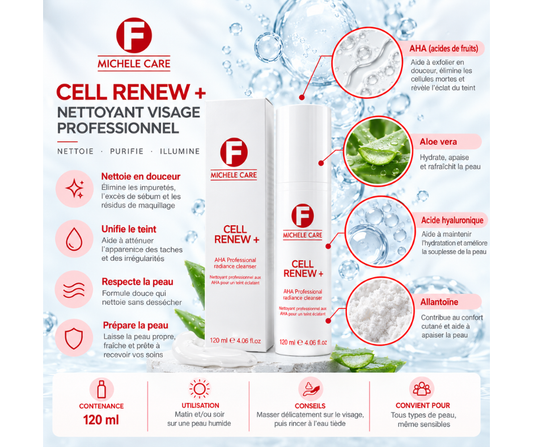 CELL RENEW+ – Gel Nettoyant Visage aux AHA – 120 ml