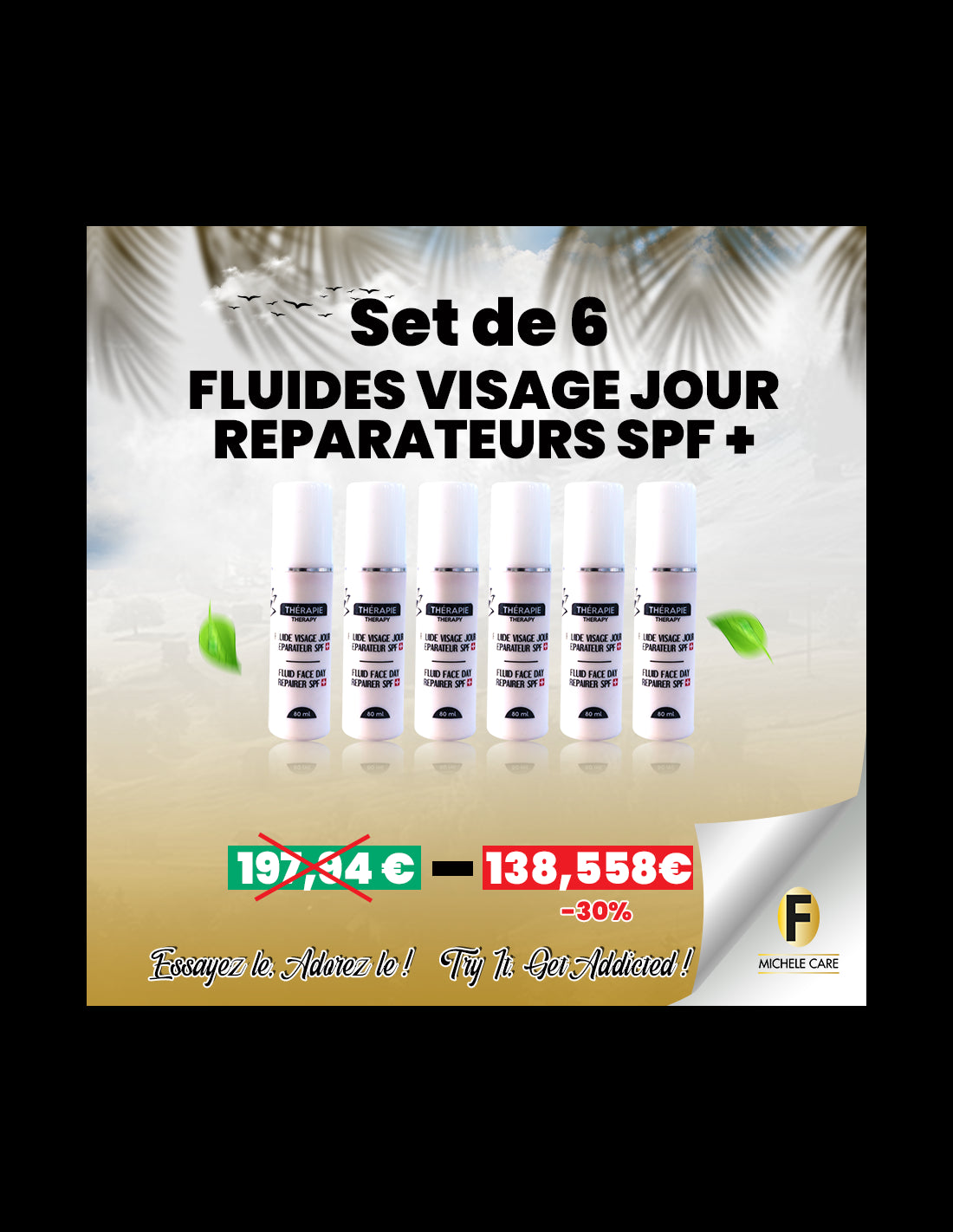 Set de 6 Fluides Visage Jour Réparateur SPF+