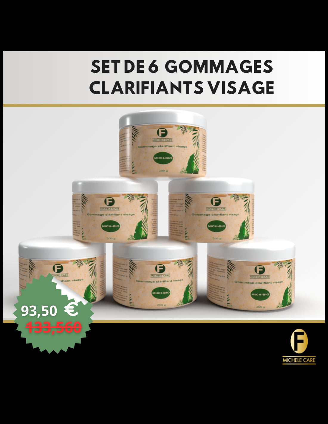 Set de 6 Gommages Clarifiants Visage Mich Bio