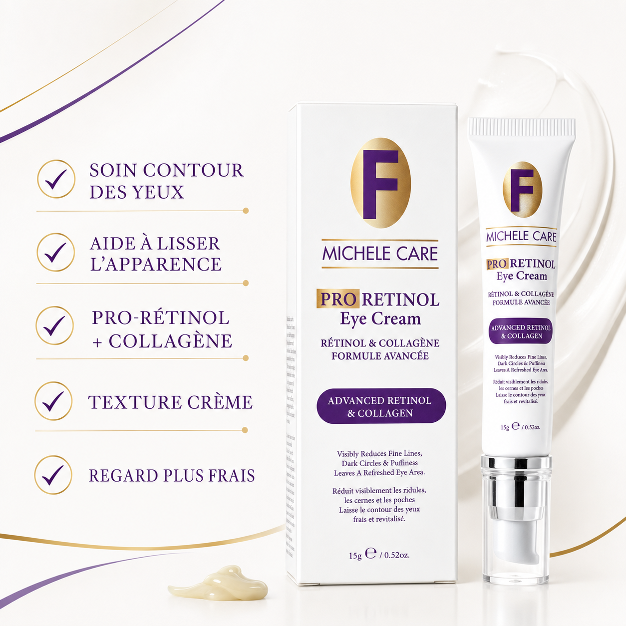 Crème contour des yeux Pro Rétinol & Collagène – 15 g