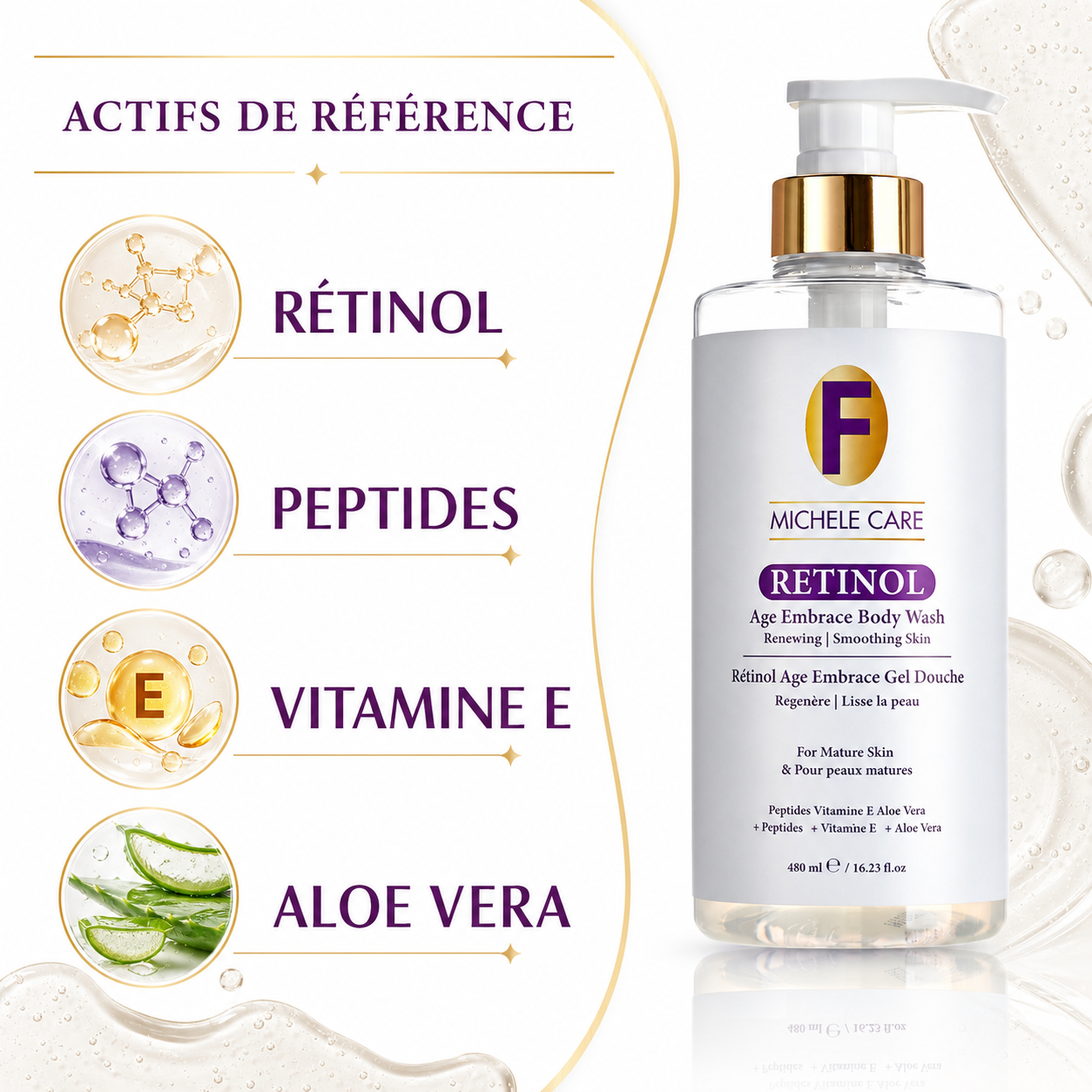 Gel douche au rétinol 480 ml