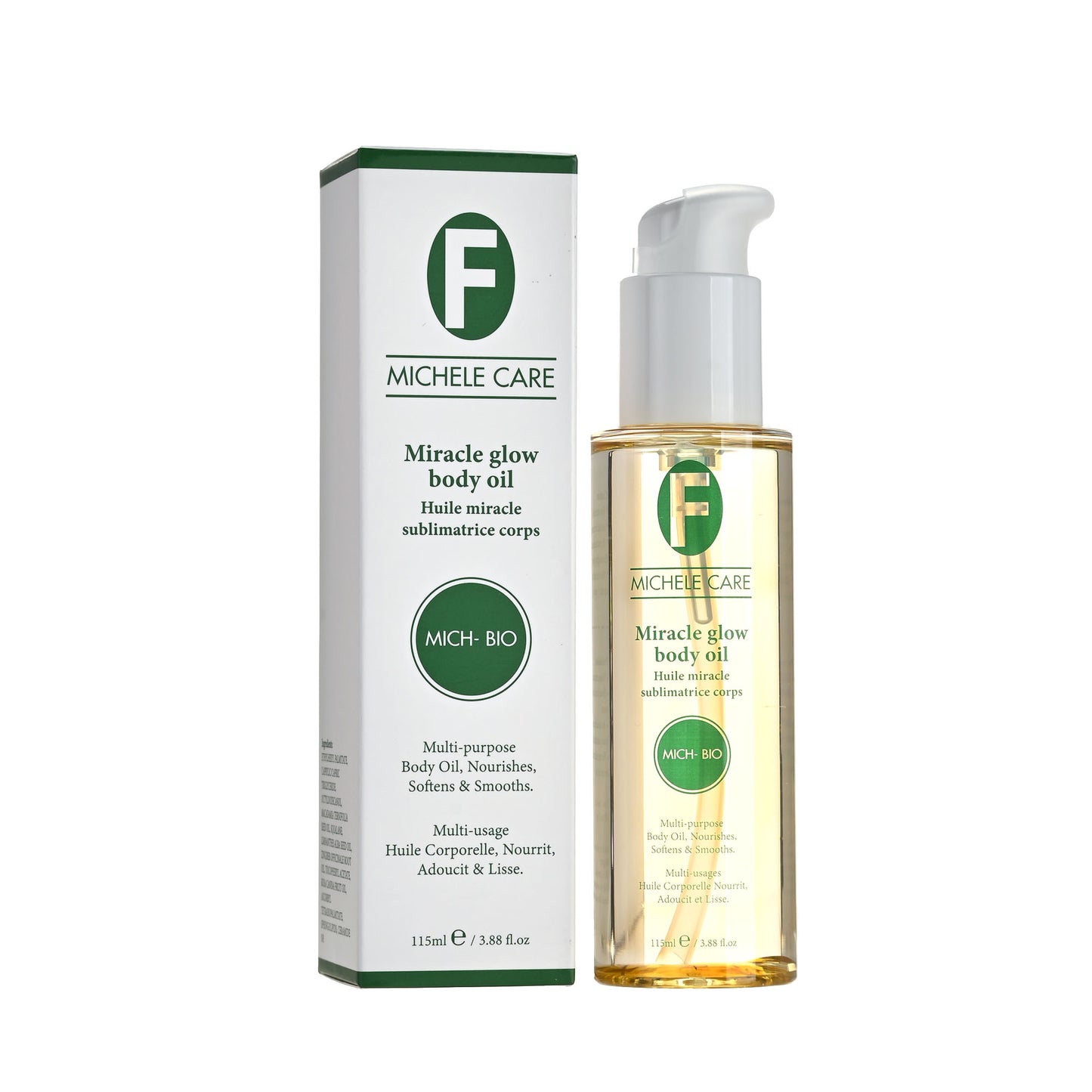 Huile Miracle Mich-Bio de Michele Care ( lutte efficacement contre les points pigmentaires, les veines vertes et contre les vergetures)