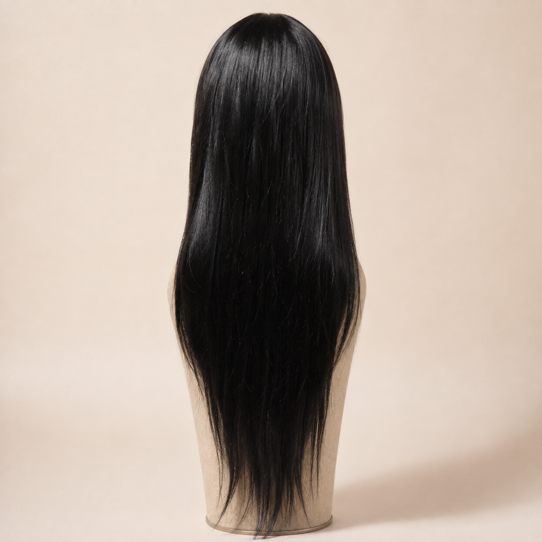 Perruque lisse noire – 100% cheveux humains - Michele Care