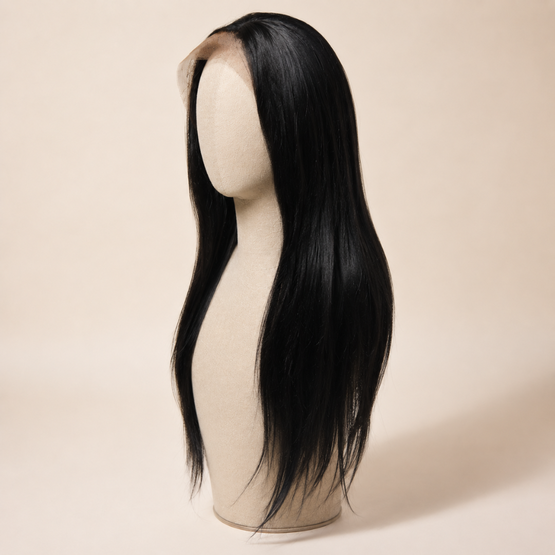 Perruque lisse noire – 100% cheveux humains - Michele Care