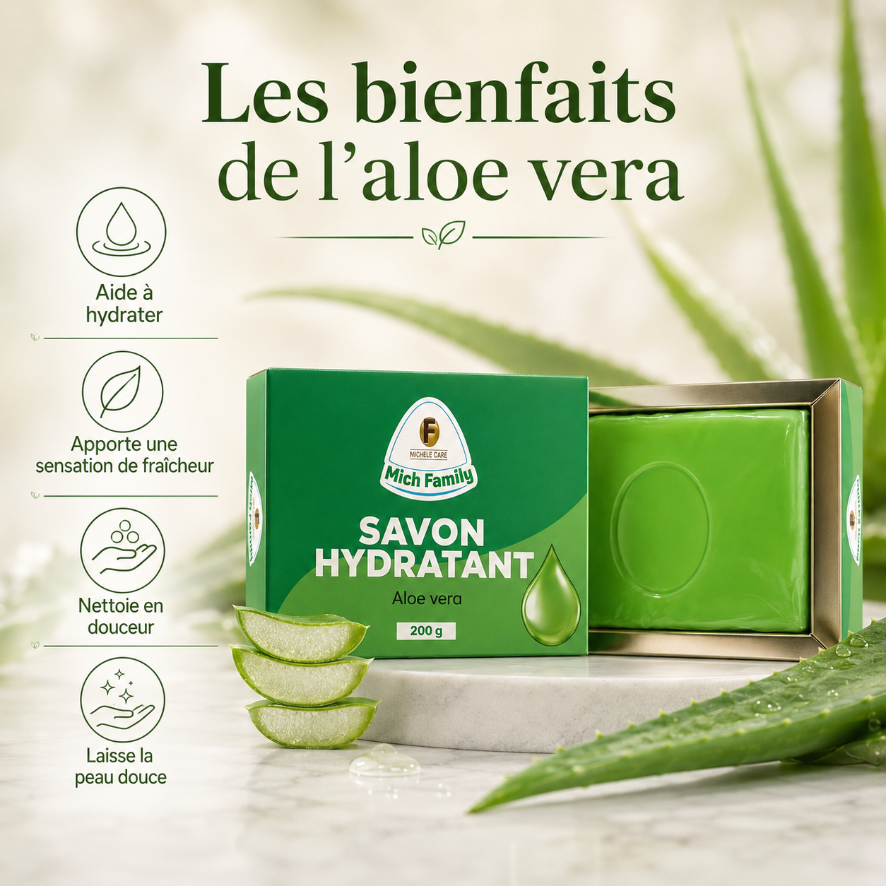 Savon Hydratant à l'Aloe Vera – Mich Family