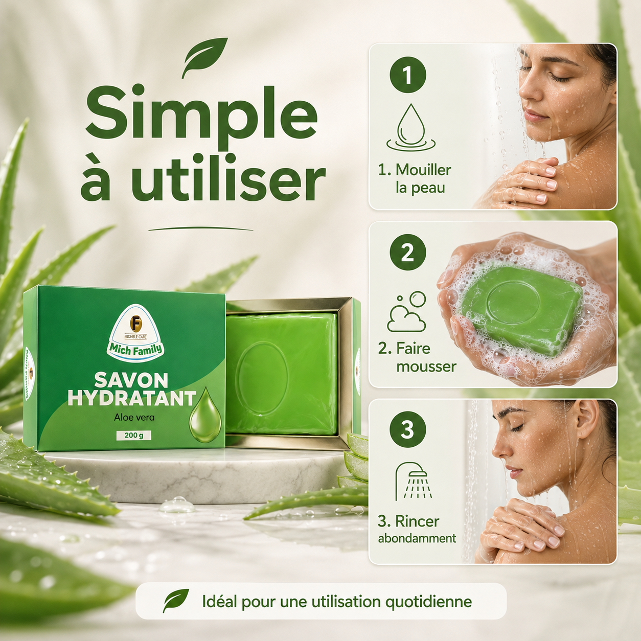Savon Hydratant à l'Aloe Vera – Mich Family