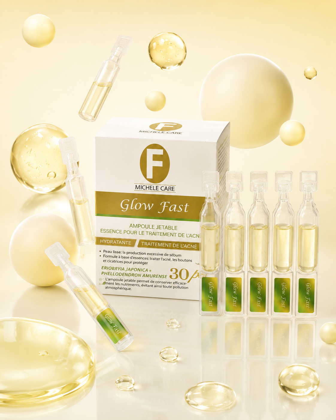 Duo Anti-Acné Glow Fast – Ampoules Purifiantes & Crème Anti-Marques | MICHELE CARE