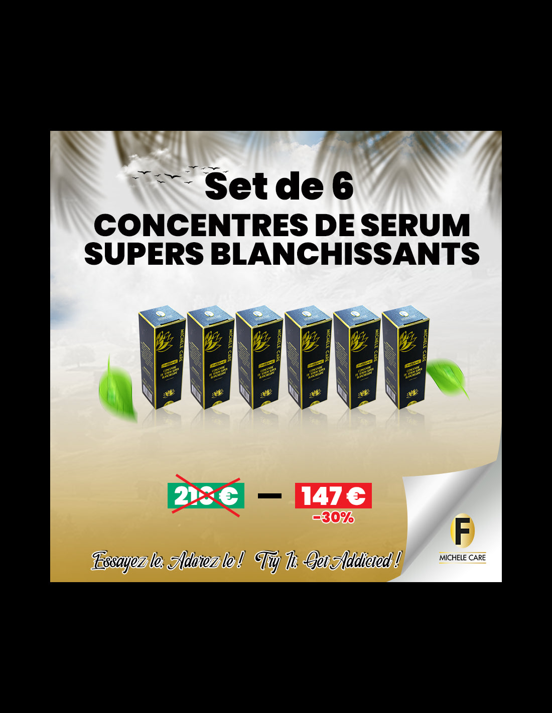 Lot de 6 Concentrés de Sérums Super Blanchissants