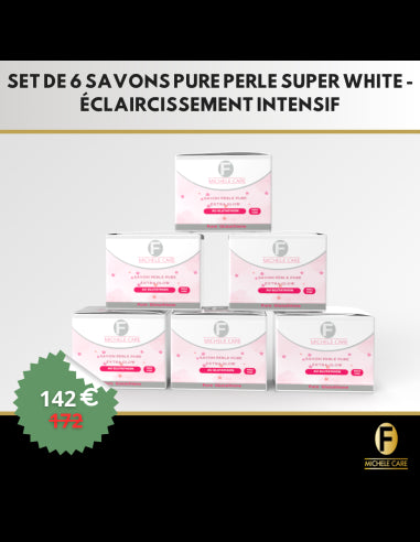 Lot de 6 Savons Pure Perle Super White - Éclaircissement Intensif